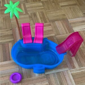 Barbie Pool Playset w/ 2 Chairs, Ladder Slide & Floating Tube - Removable Parts